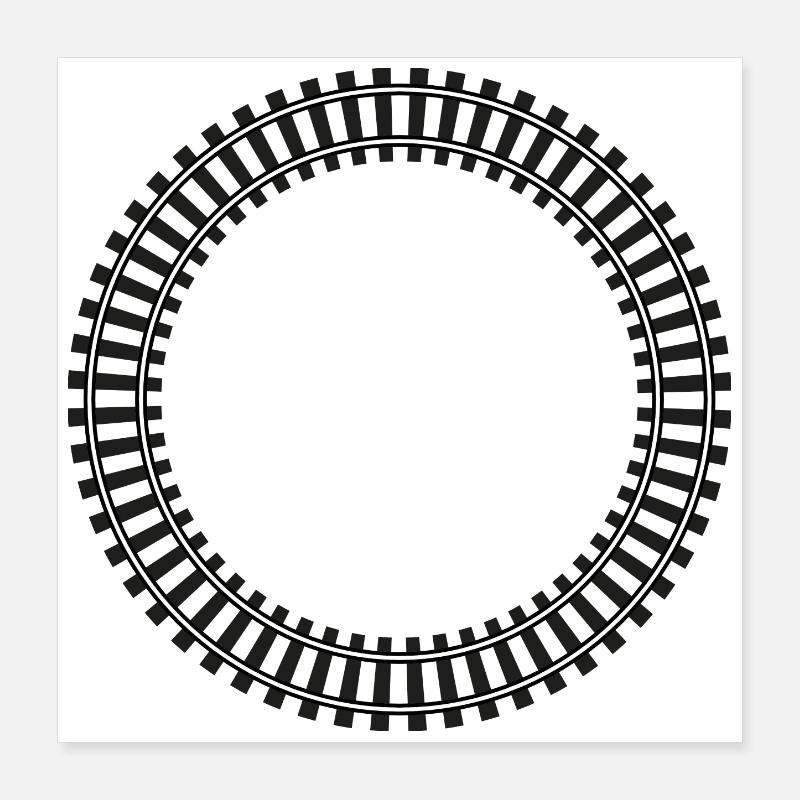 Model Railway Frame Rail Network Poster 16" x 16" (40x40 cm)