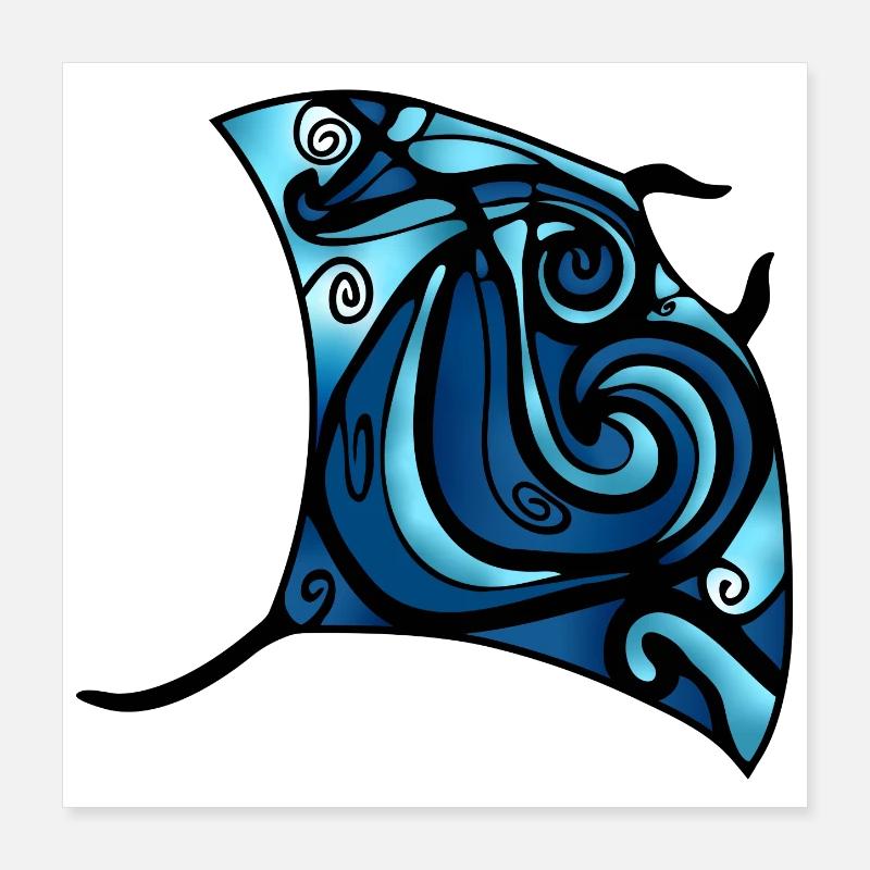 Bunter Rochen Poster 40x40 cm