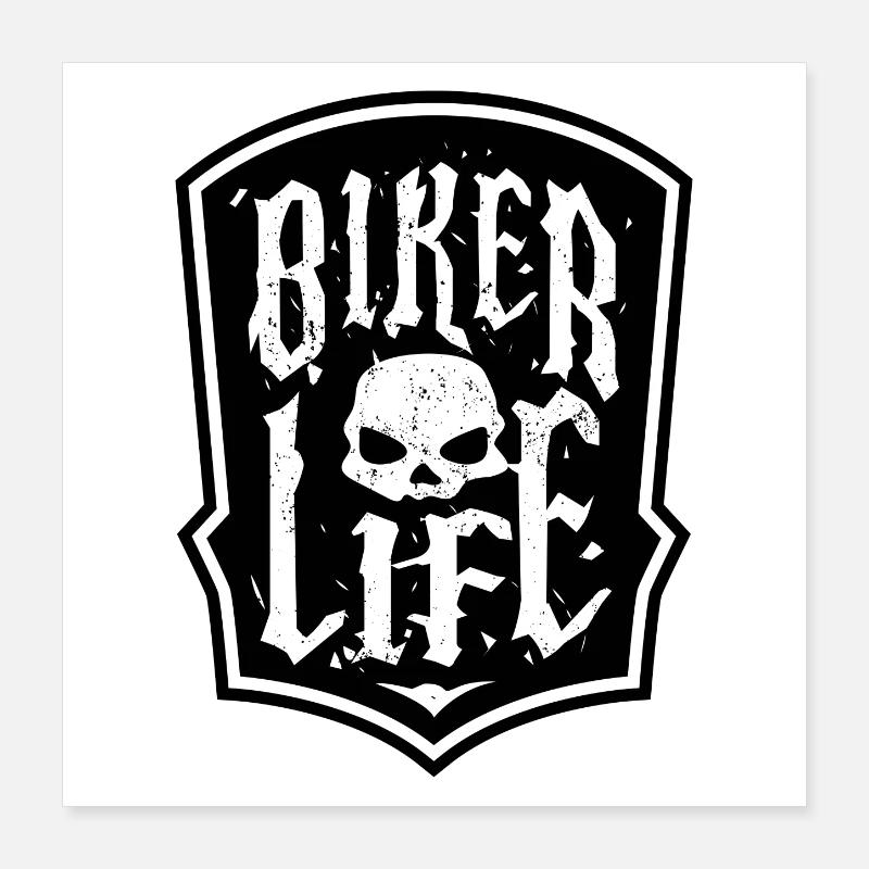 Biker motorcycle motorcycles skull statement Poster 16" x 16" (40x40 cm)