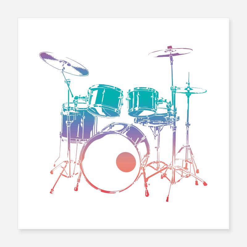 Schlagzeug Poster 40x40 cm
