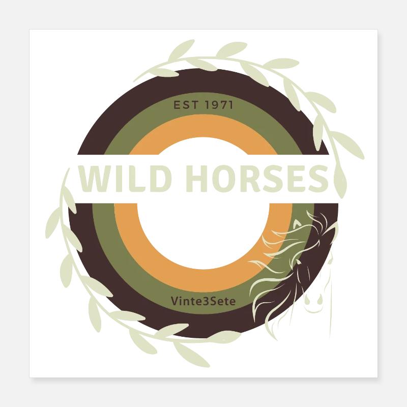 Wilde Pferde Poster 40x40 cm