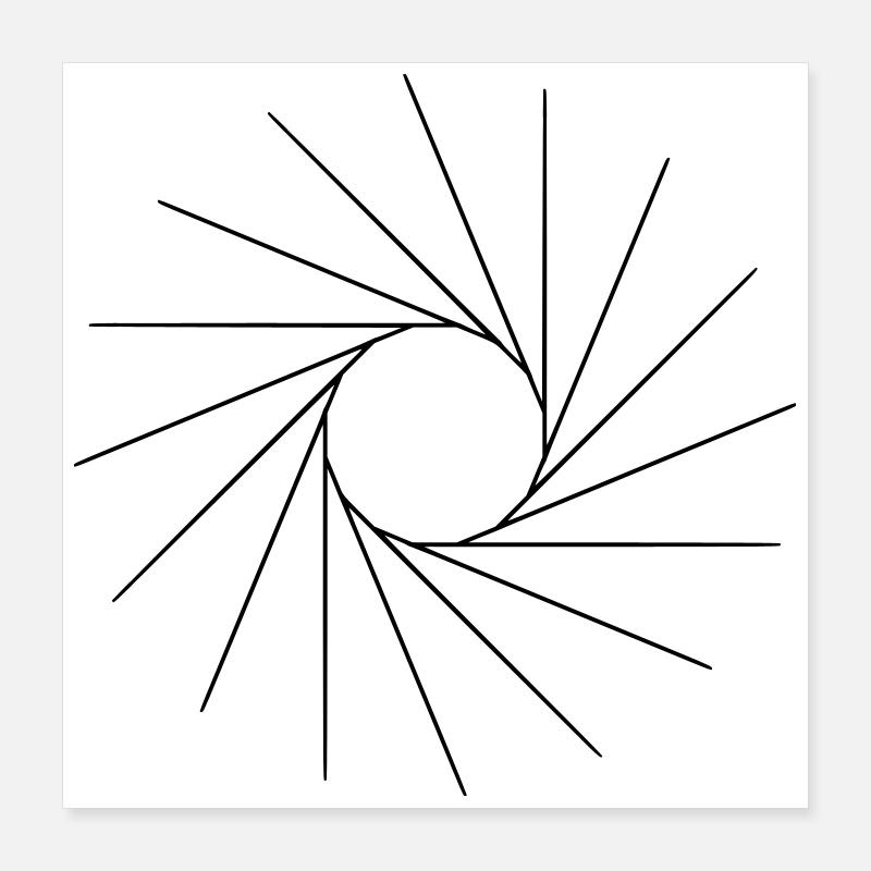 Coole Form, wie eine Sonne. Poster 40x40 cm