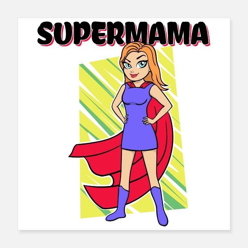 Supermama Beste Mutter Muttertag Statement Mama Poster 40x40 cm