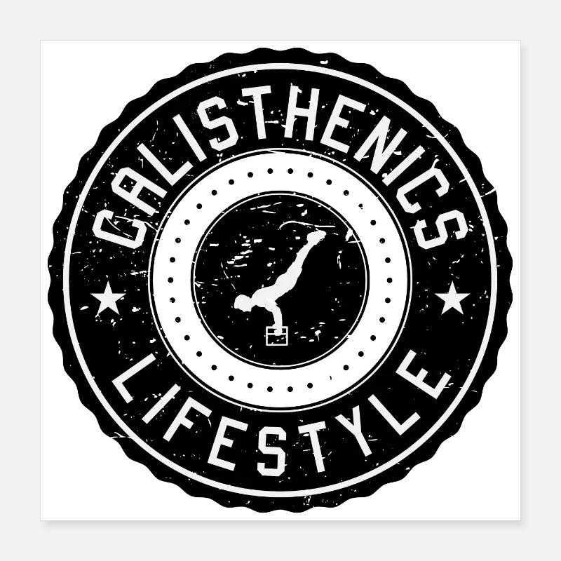 Calisthenics Lebensstil Emblem Poster 40x40 cm