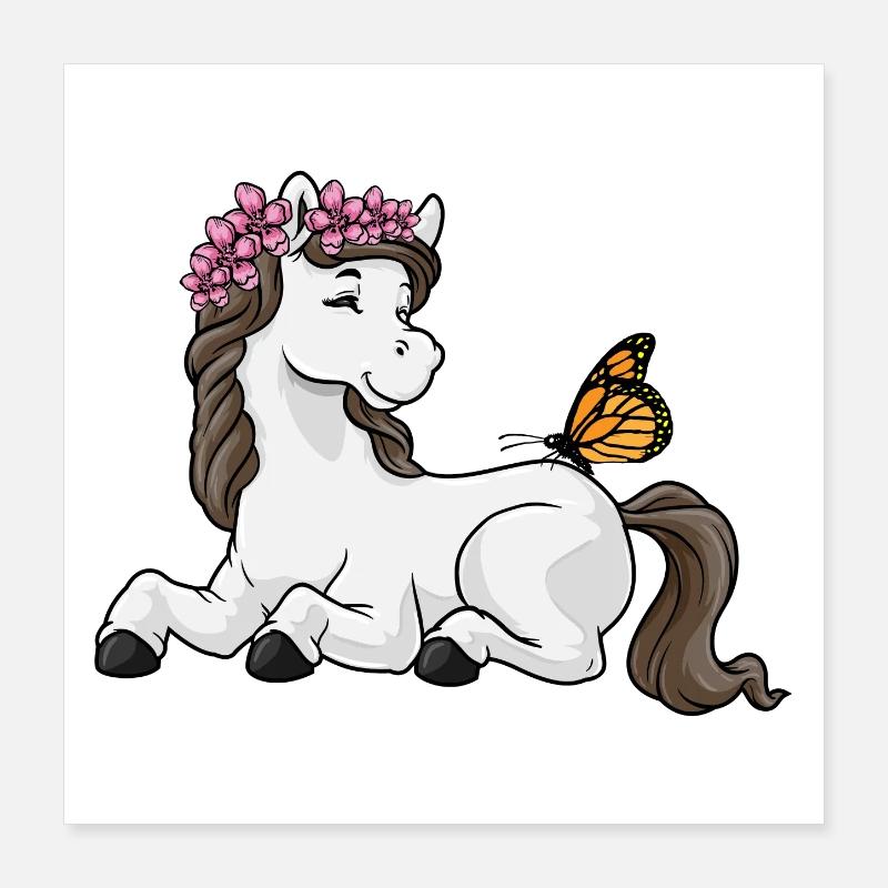 Couronne de fleurs de cheval Poster 40 x 40 cm