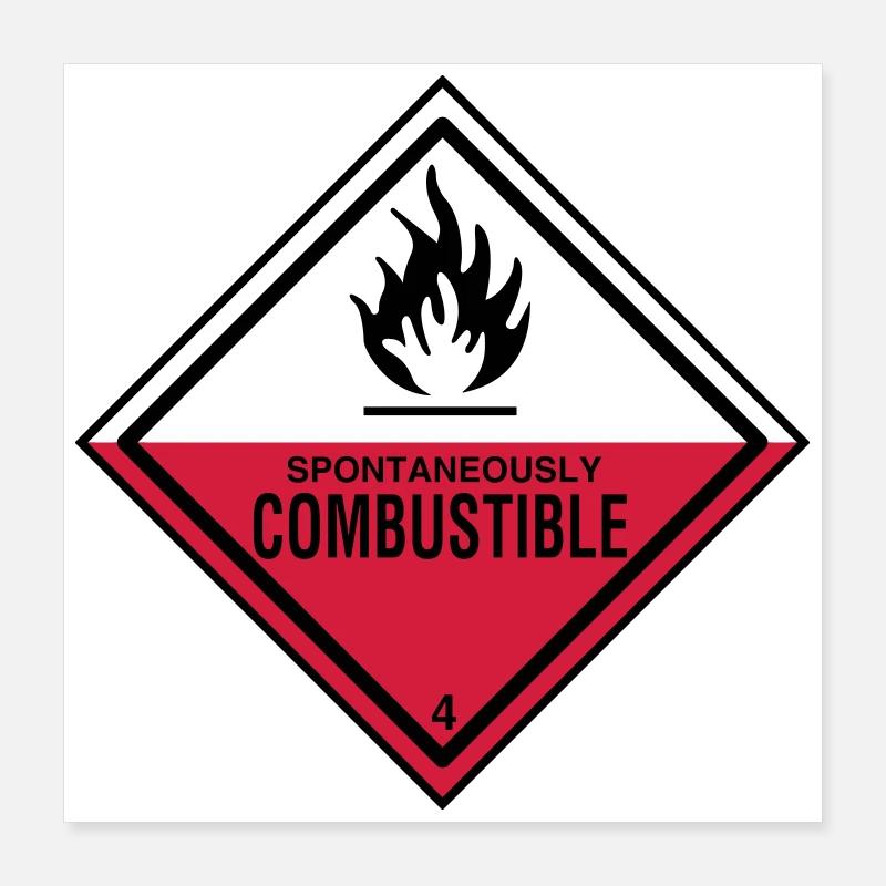 flamme danger inflammable humour ironie pompiers Poster 40 x 40 cm