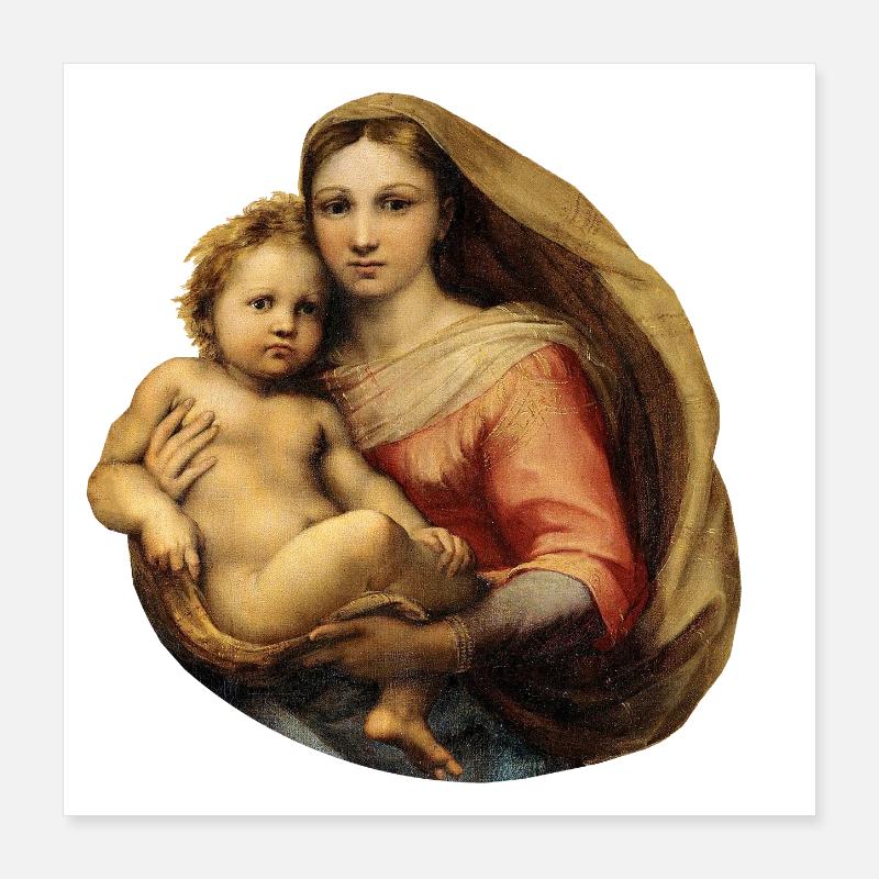 Sistine Madonna | Sistine Madonna | Raffael Poster 40 x 40 cm