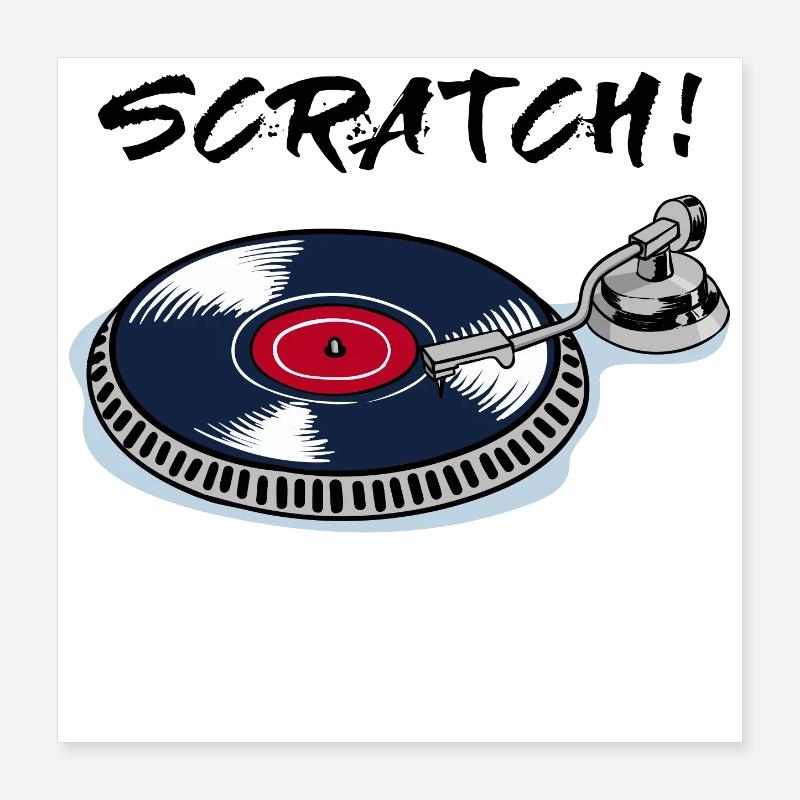 Platine vinyle Scratch beatbox vinyle Poster 40 x 40 cm