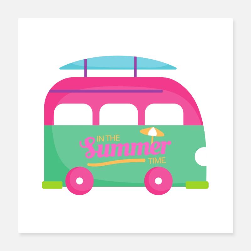 Summer time van décontracté pour l'été Poster 40 x 40 cm