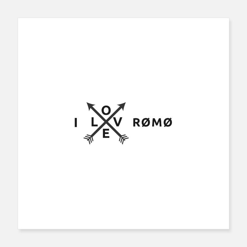 Römö flèche croisée logo marque Römö Poster 40 x 40 cm