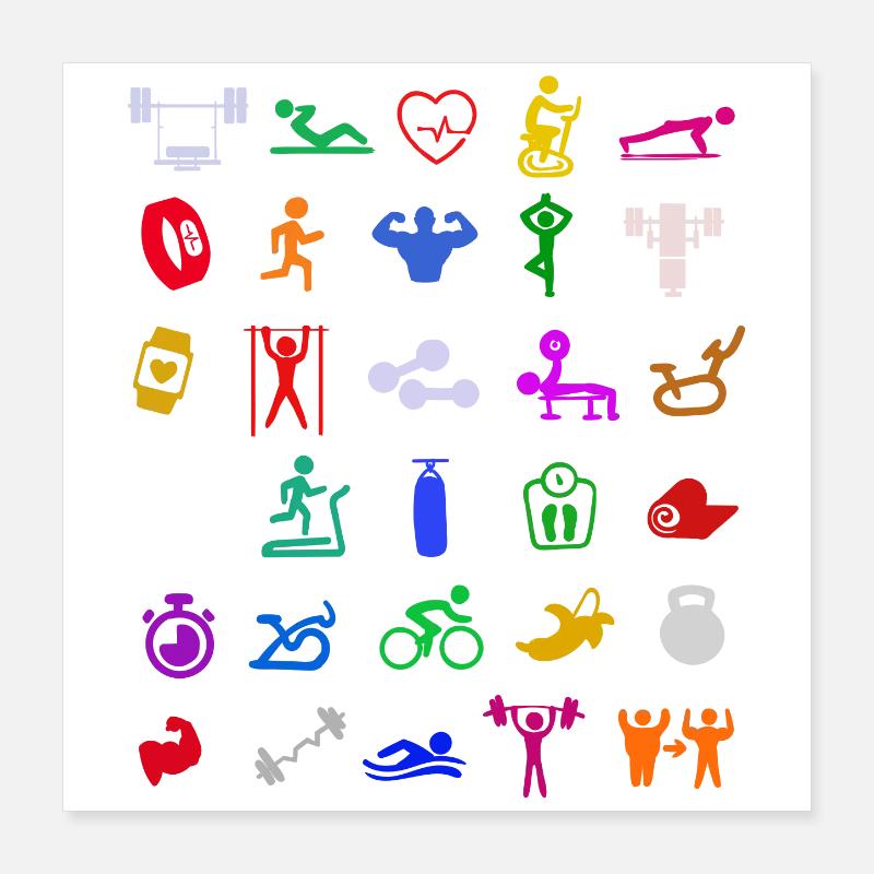Fitness training bodybuilder muscle training workout Poster 16" x 16" (40x40 cm)