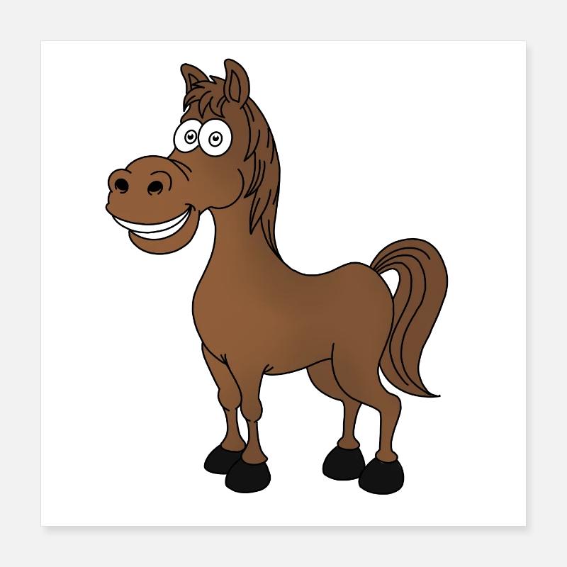 Cheval drôle Poster 40 x 40 cm