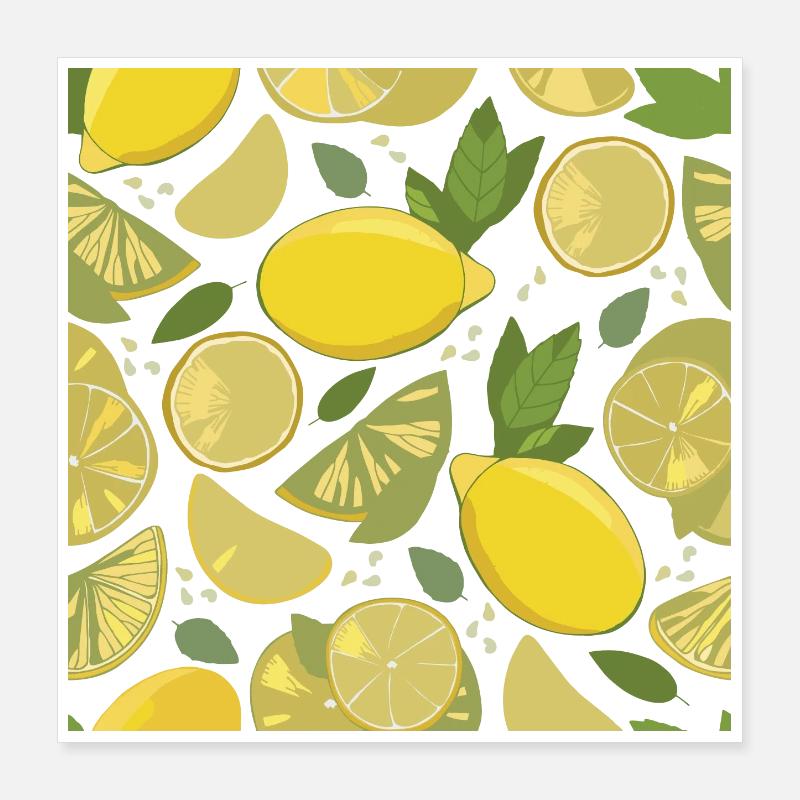 Design citron avec un effet frais Poster 40 x 40 cm