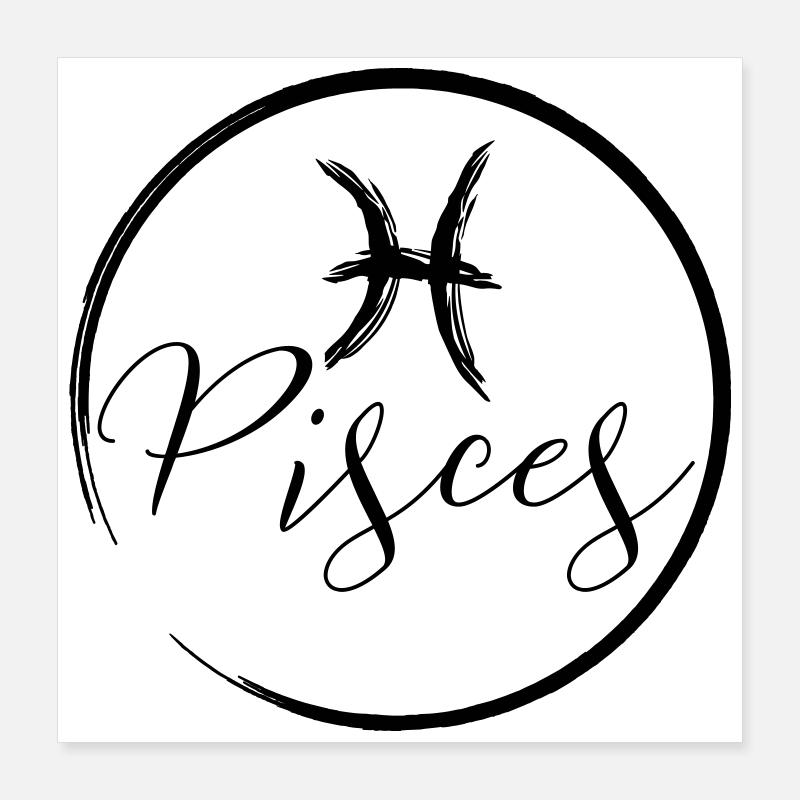 Horoscope Poissons Poster 40 x 40 cm