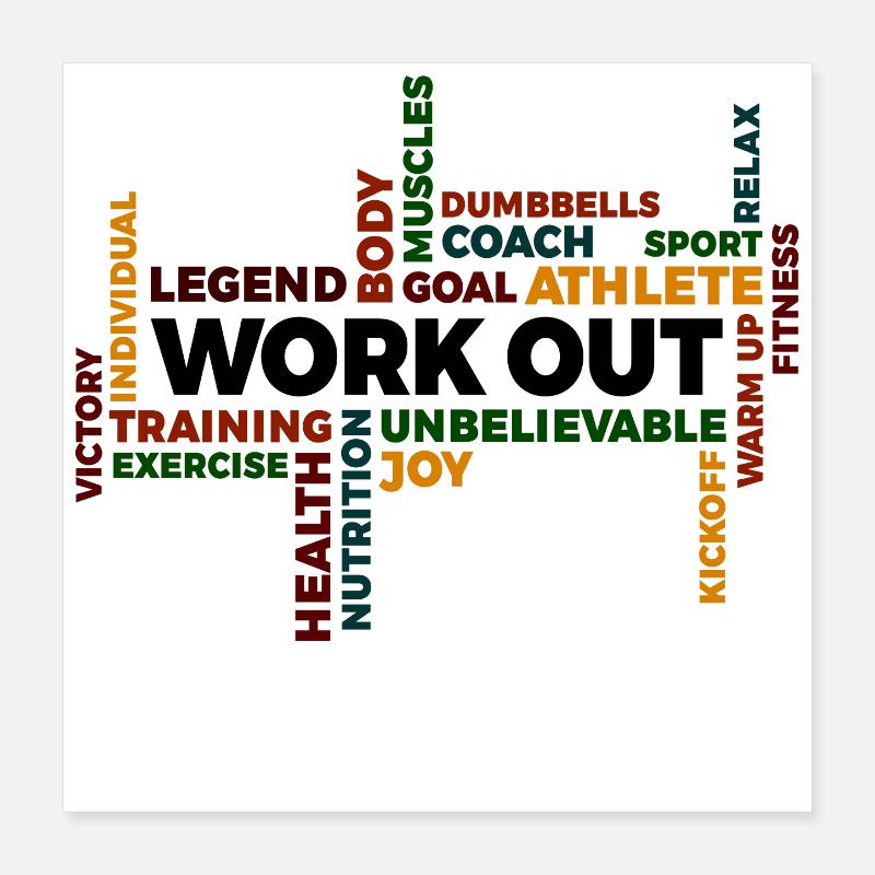 Séance d’entraînement motivation proverbe déclaration de remise en forme gym Poster 40 x 40 cm