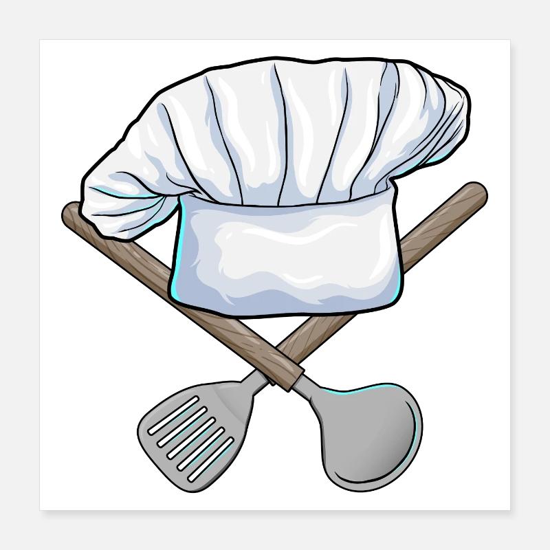 Cooking Chef's Hat Kitchen Poster 16" x 16" (40x40 cm)