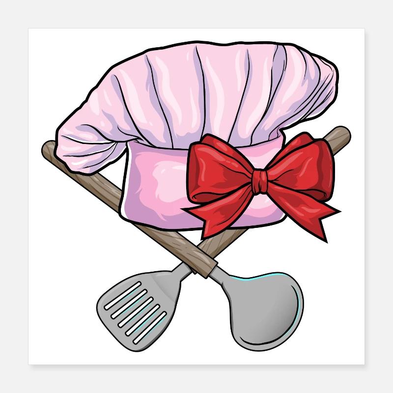Cuisine du chapeau de chef Poster 40 x 40 cm