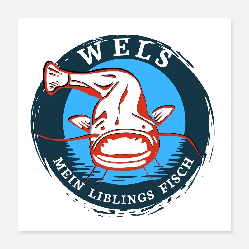 Pêche Poisson-chat mon poisson préféré Poster 40 x 40 cm