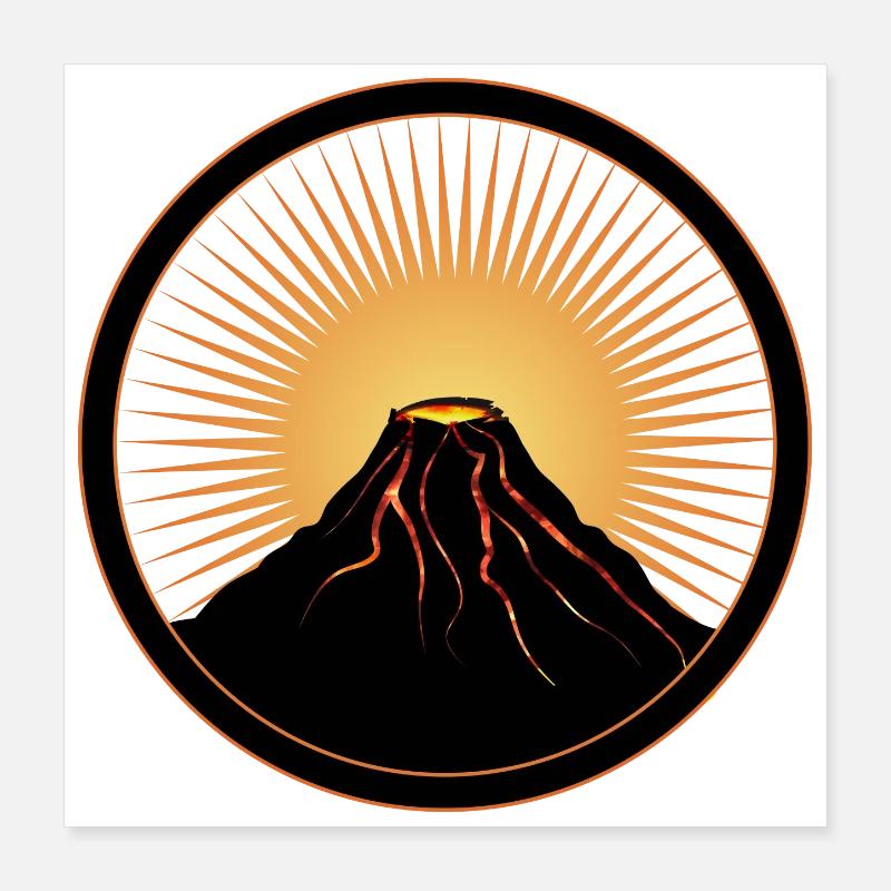 Vulkan Patch mit flüßiger Lava Poster 40x40 cm