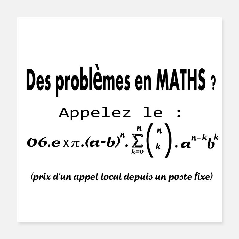 problème math Poster 40 x 40 cm