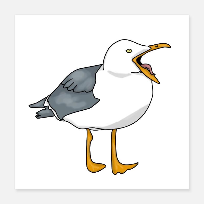 Möwe - Seagull Poster 40x40 cm
