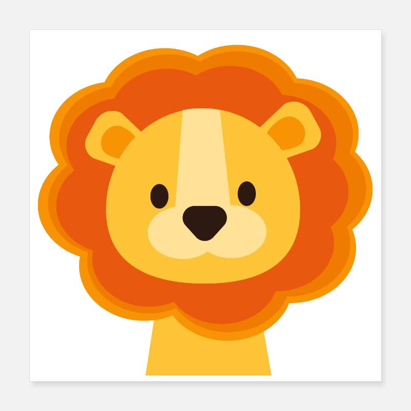 Bébé Lion Poster 40 x 40 cm