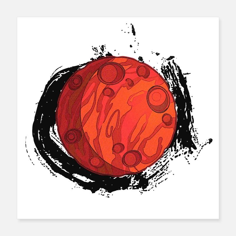 Planet Mars with background, planets Poster 16" x 16" (40x40 cm)