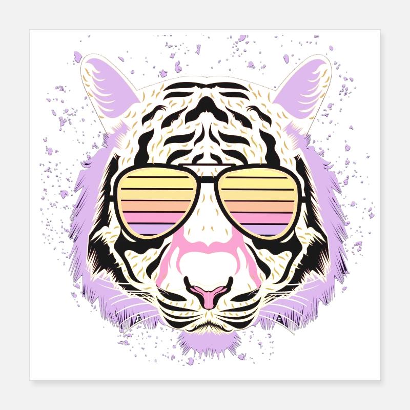 Tiger Psychedelic Eyewear Style Poster 16" x 16" (40x40 cm)