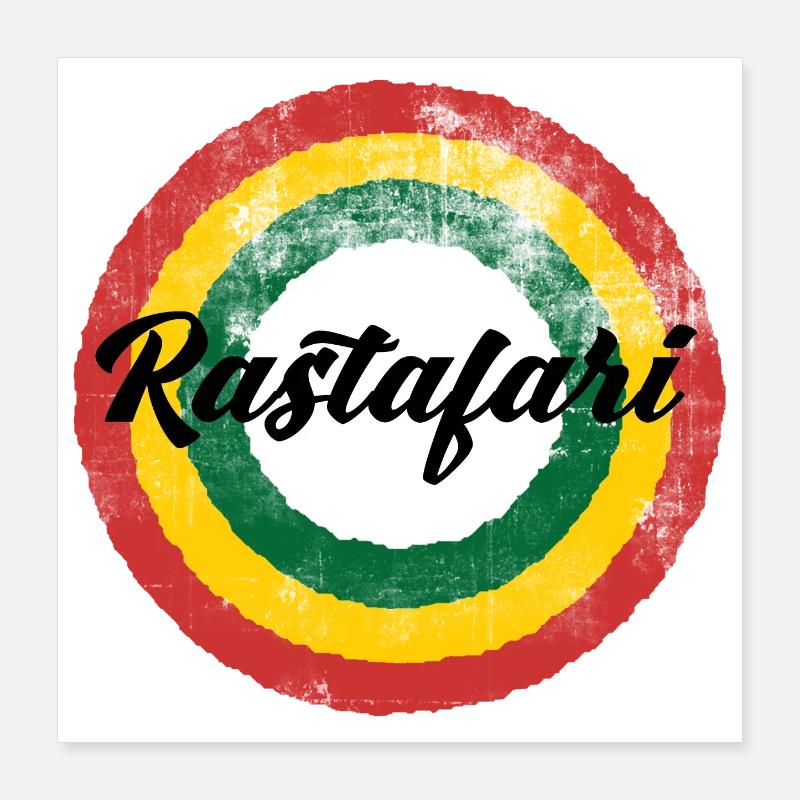 Rastafari Regenbogen Design Poster 40x40 cm