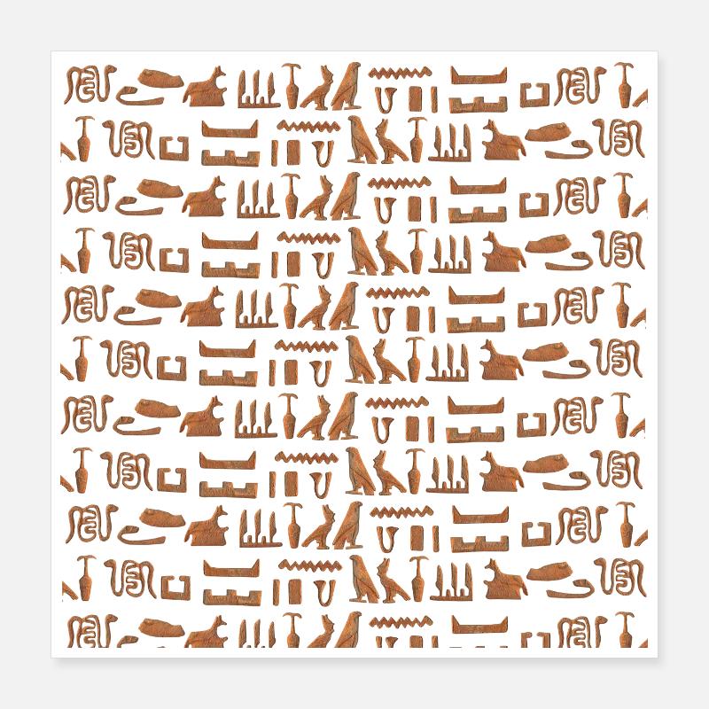Ancient Egypt, hieroglyphic pattern, gift idea Poster 16" x 16" (40x40 cm)