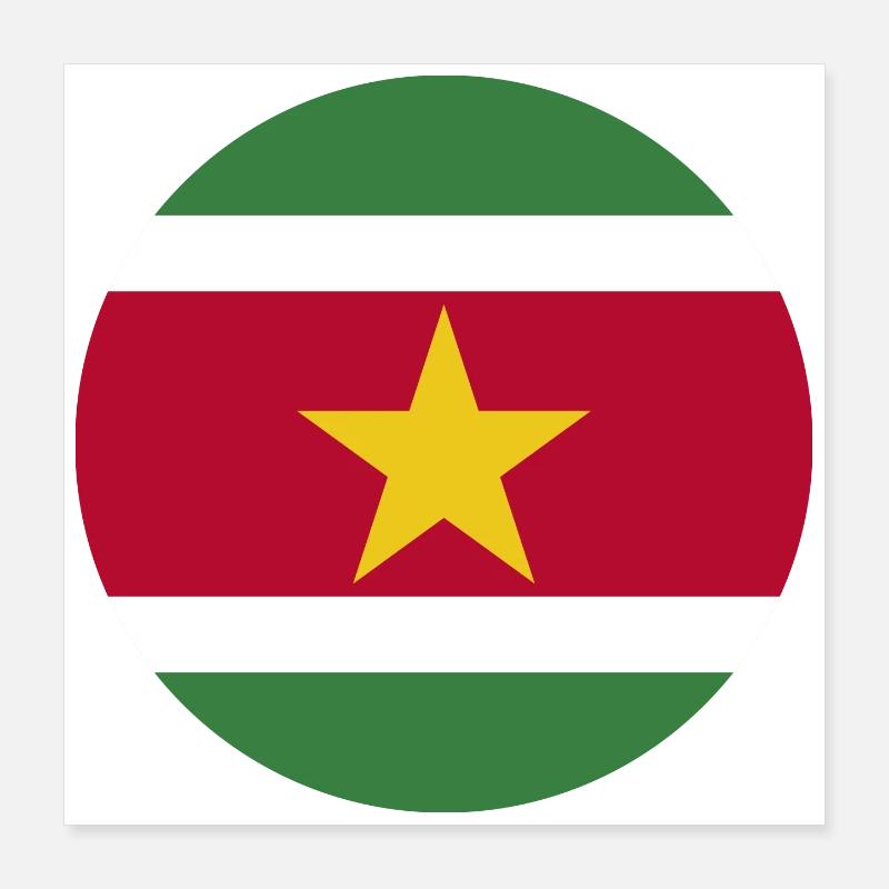 runde Aufkleberfahne der Suriname Aufkleber Geschenkidee Poster 40x40 cm