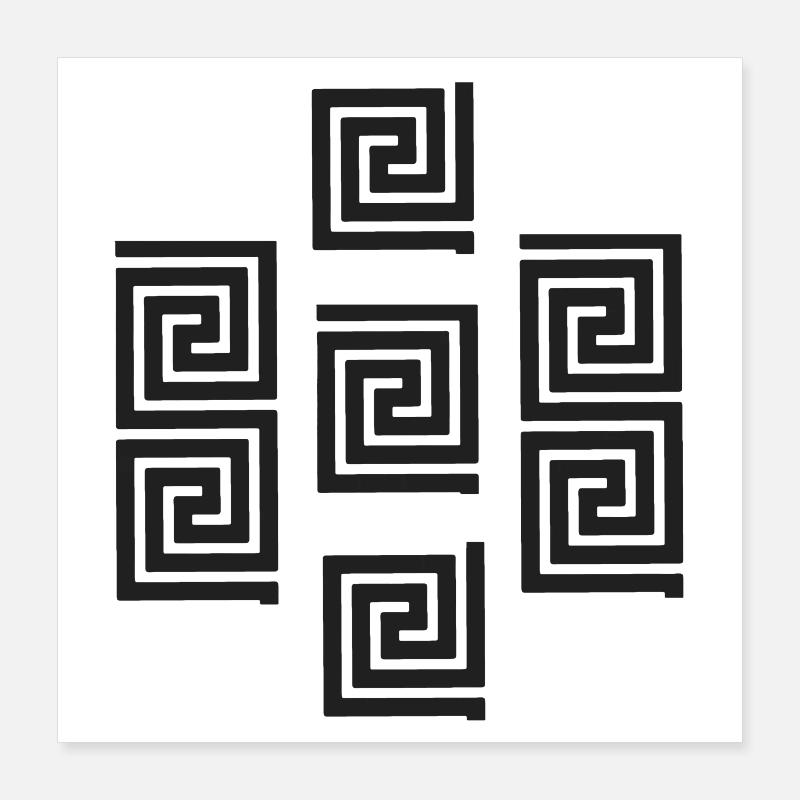 Geometric Pattern Greece Poster 16" x 16" (40x40 cm)