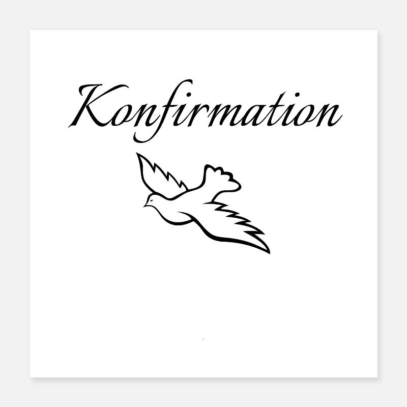 Konfirmation fliegende Taube mittig Glauben zeigen Poster 40x40 cm