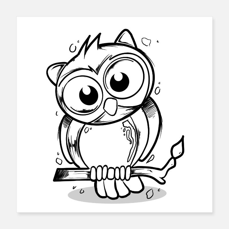 hibou Poster 40 x 40 cm