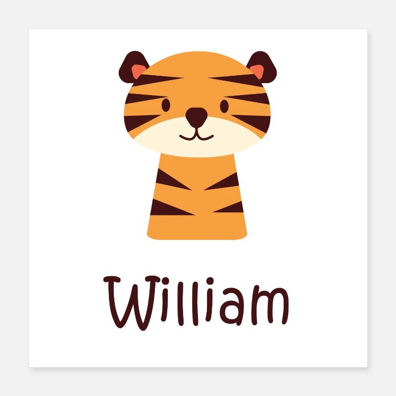 William - Poster 40x40 cm - Weiß
