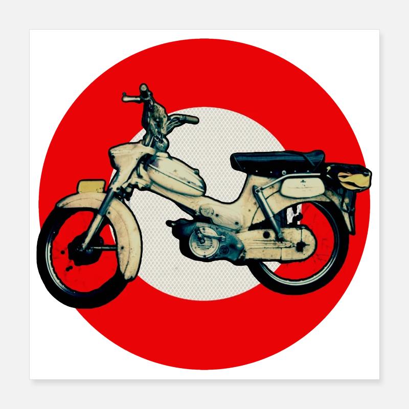 Snap Mopeds - Poster 40x40 cm - Weiß