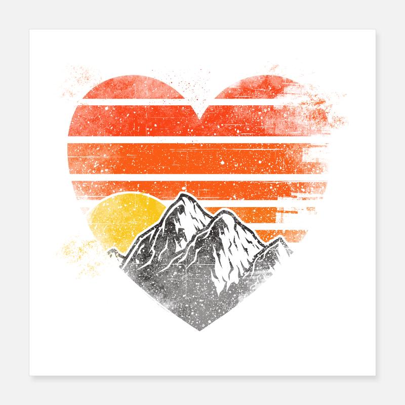Mountains Heart Poster 16" x 16" (40x40 cm)