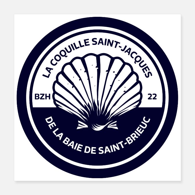 La Coquille Saint Jacques Baie de Saint-Brieuc Poster 40 x 40 cm