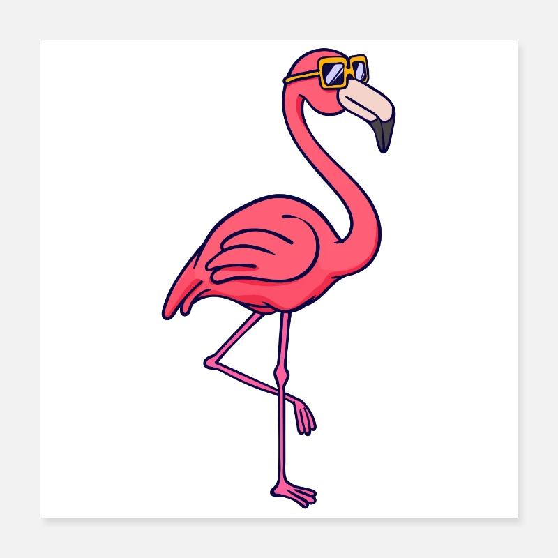 Flamingo Vacation Vacation Summer Chilling Relax Poster 40 x 40 cm