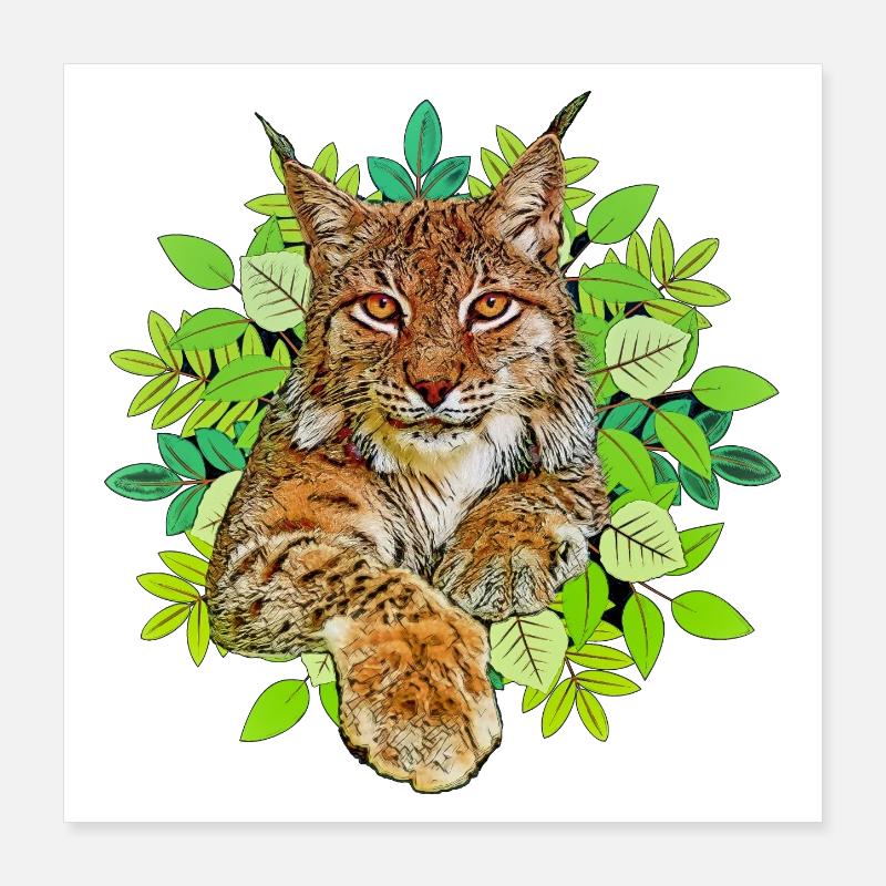 Lynx chat Liberté Poster 40 x 40 cm