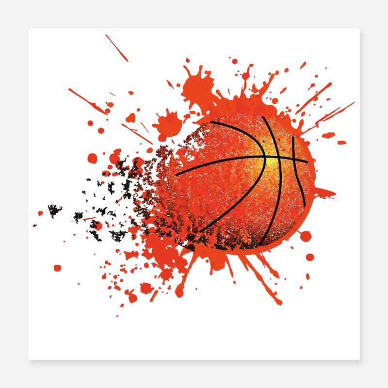 Basket basketteur basketteuse ballon joueur Poster 40 x 40 cm