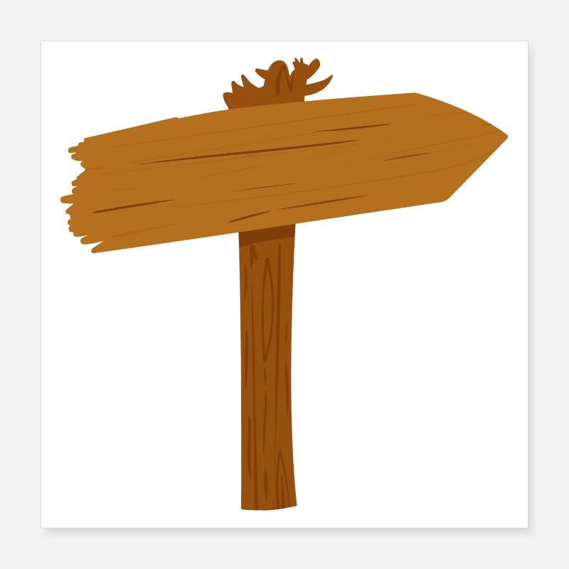 Balisage Chemin Direction du chemin Poster 40 x 40 cm