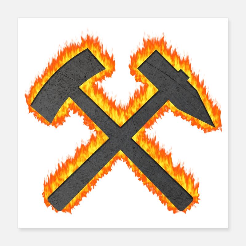 Mine de charbon à marteau et maillet Dortmund Poster 40 x 40 cm