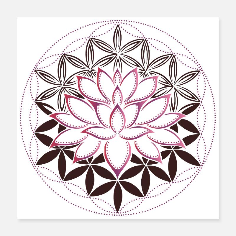 Fleur de lotus de vie Poster 40 x 40 cm