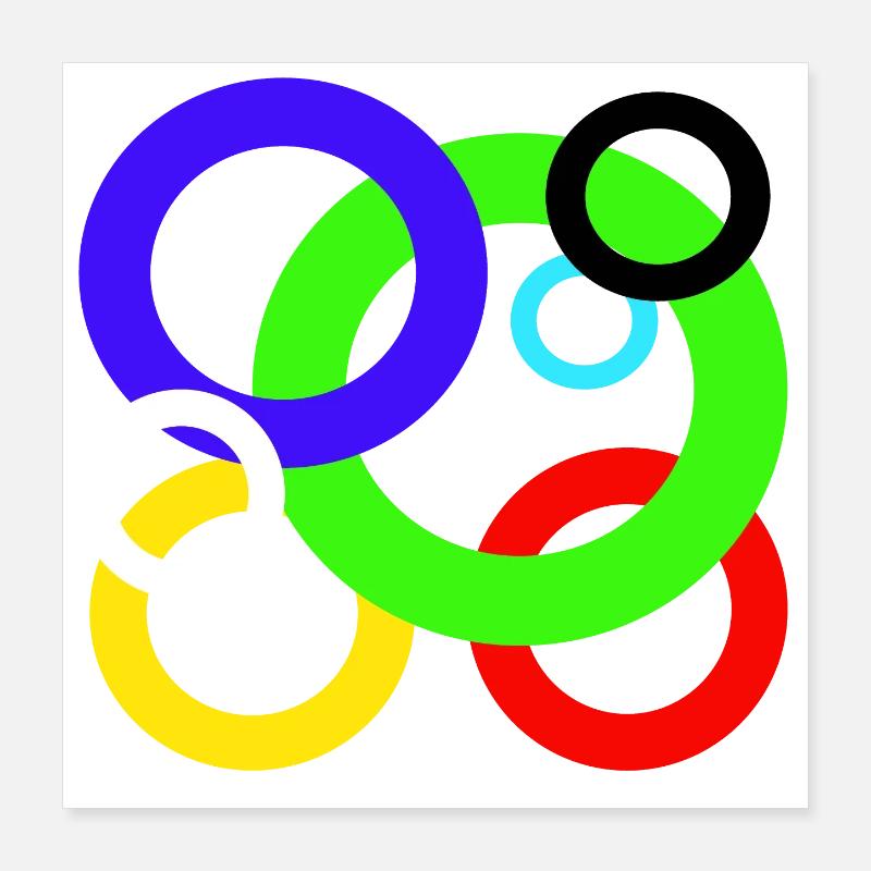 Design colored rings Poster 16" x 16" (40x40 cm)
