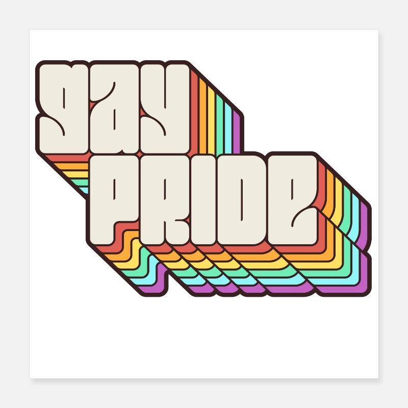 Gay Pride Regenbogen Schatten Statement Poster 40x40 cm