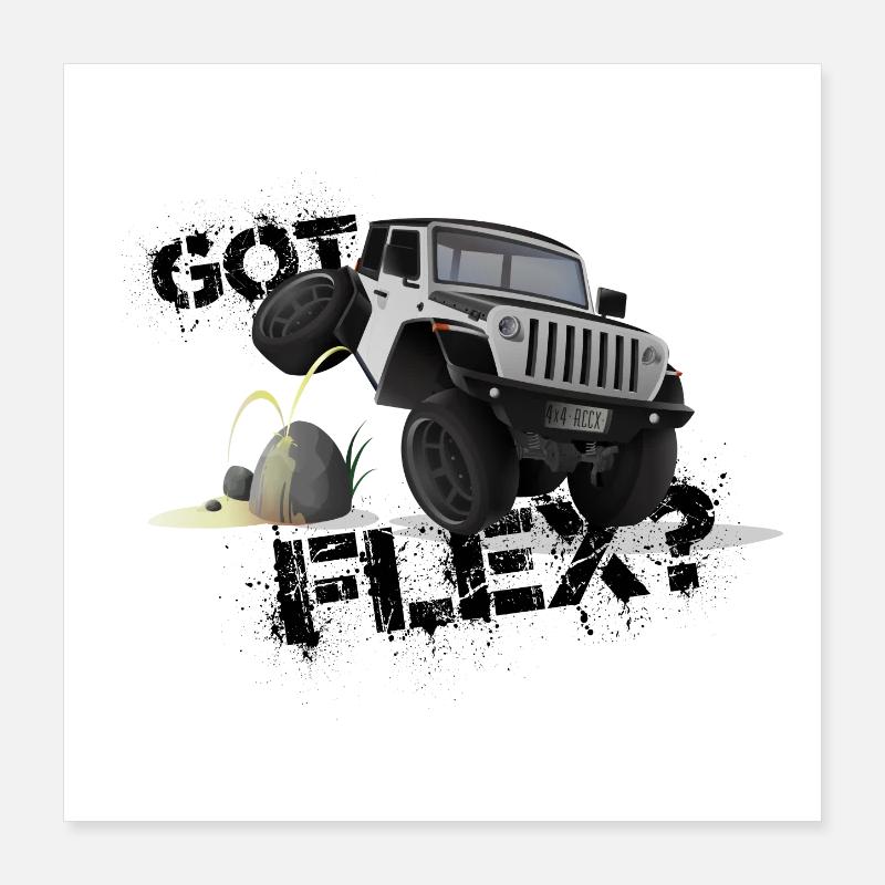 GOT FLEX? - OFFROADER Crawler - White Poster 16" x 16" (40x40 cm)