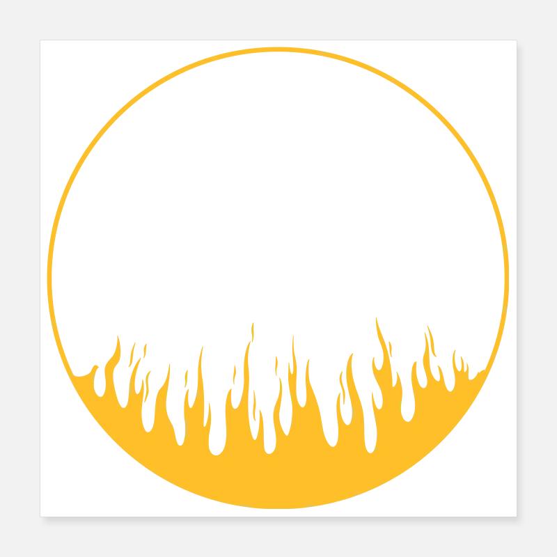Cercle on fire | 1-Color vectorgraphic Poster 40 x 40 cm