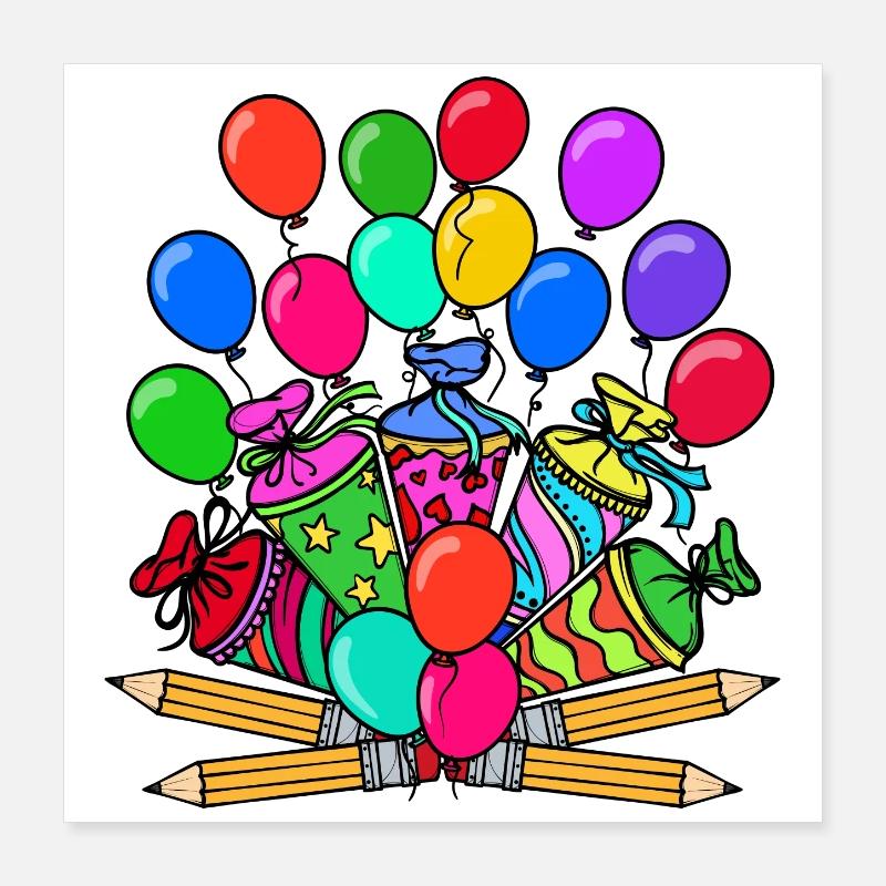 School School Day School Child School Beginning School Bag Poster 16" x 16" (40x40 cm)