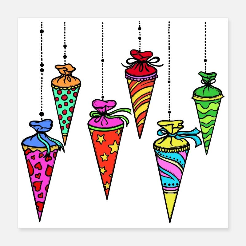 Schultüte Schulanfang Schulstart Schulbeginn Poster 40x40 cm